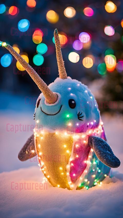 Narwhal Outdoor Christmas Decoration with Festive Lights