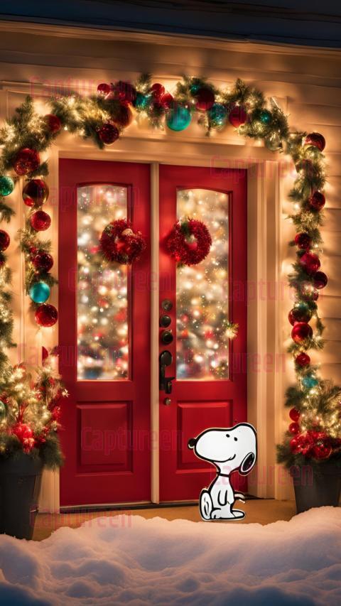 Christmas Snoopy Door Decorations  Festive Peanuts Charm