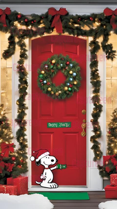 Christmas Snoopy Door Decorations  Peanuts Inspired Holiday Magic