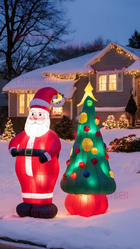 Funny Christmas Inflatable Yard Decorations  Hilarious Holiday Scenes