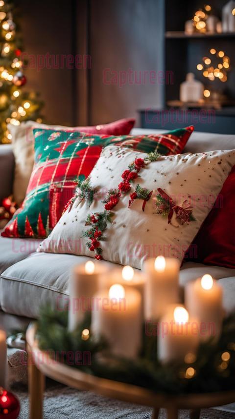 Stylish Christmas Decorative Pillow Covers for Living Rooms