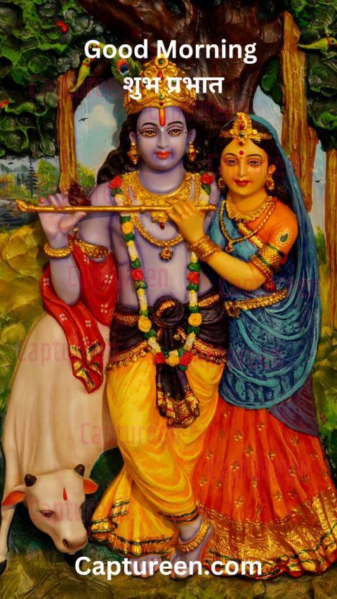 good morning wishes with krishna images