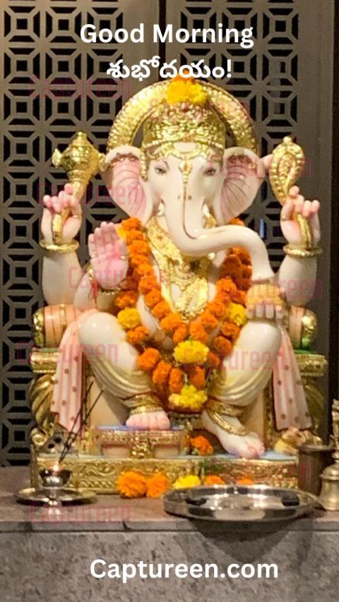 ganpati good morning images in marathi