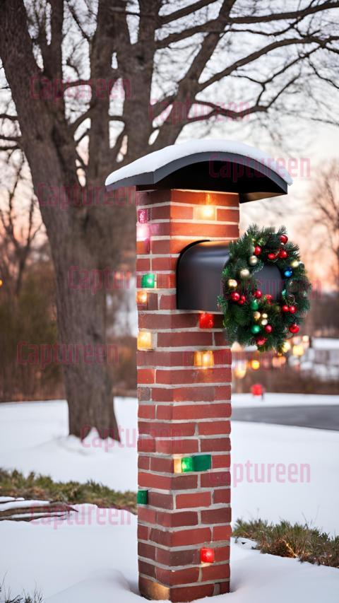 Rustic Brick Mailbox Christmas Decorations for a Cozy Look