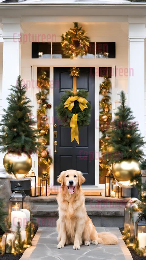 Adorable Golden Retriever Christmas Decor Outdoor for the Holidays