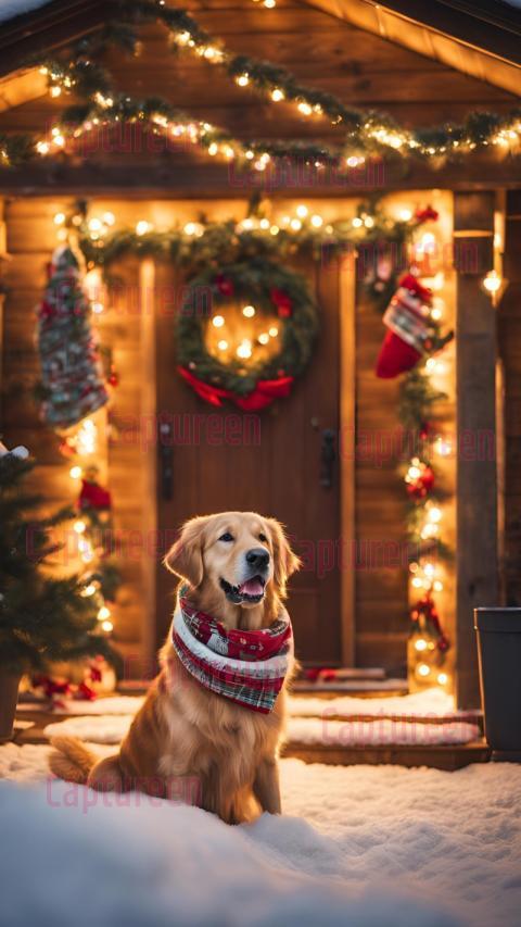 Creative Golden Retriever Christmas Decor Outdoor with Seasonal Touches