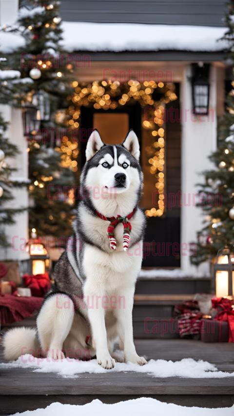 Charming Husky Outdoor Christmas Decorations for Winter Cheer