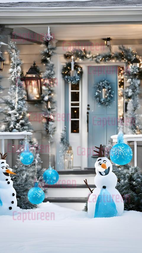 Adorable Olaf Outdoor Christmas Decoration with Festive Cheer