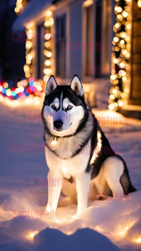 Adorable Siberian Husky Outdoor Christmas Decorations for Holiday Charm