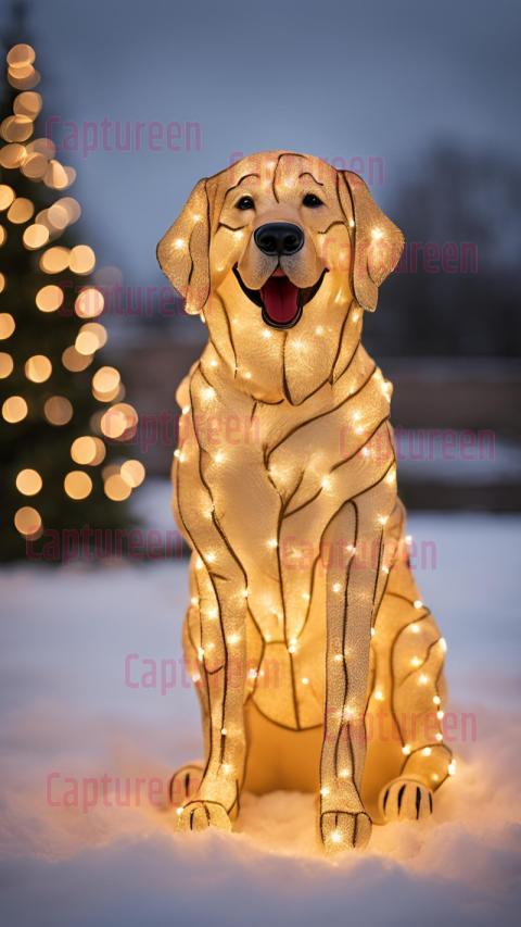 Adorable Golden Retriever Outdoor Christmas Decoration for Holiday Cheer