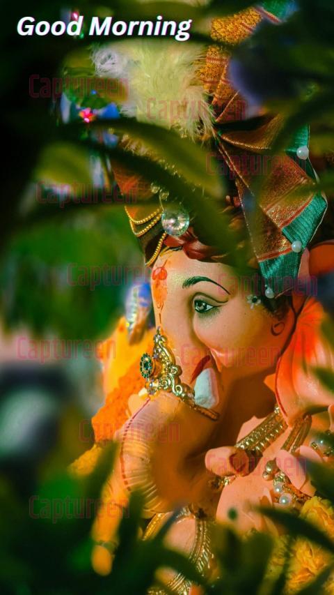 Serene Ganpati Good Morning Images Featuring Spiritual Quotes