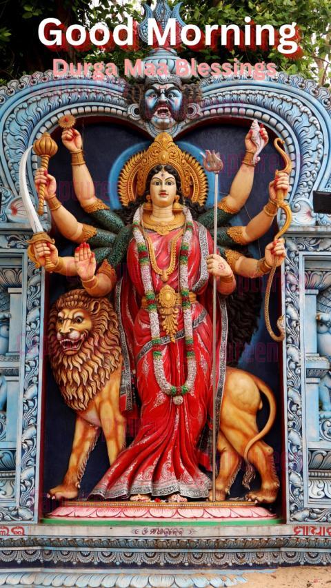 Good Morning Images Durga Maa with Divine Blessings