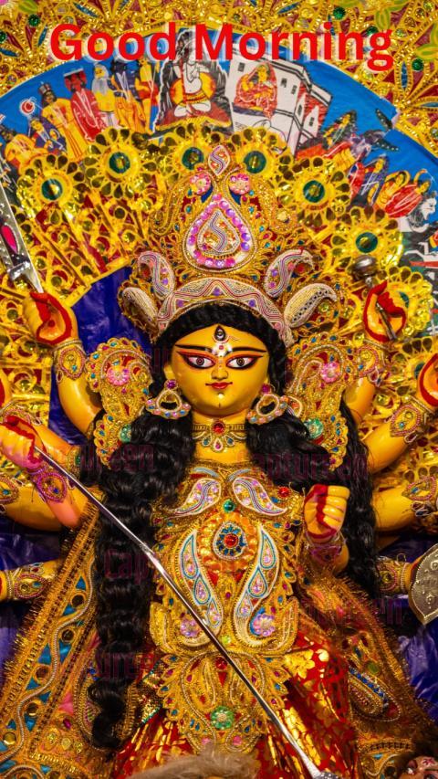 Serene Good Morning Images Durga Maa with Inspirational Quotes