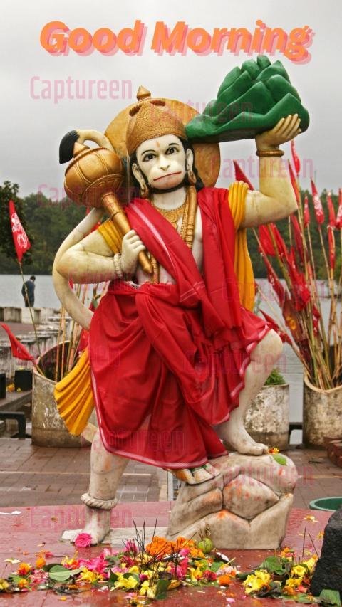 Inspirational Good Morning Jai Hanuman Image for Strength