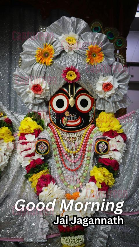 Vibrant Good Morning Jai Jagannath Image with Devotional Energy