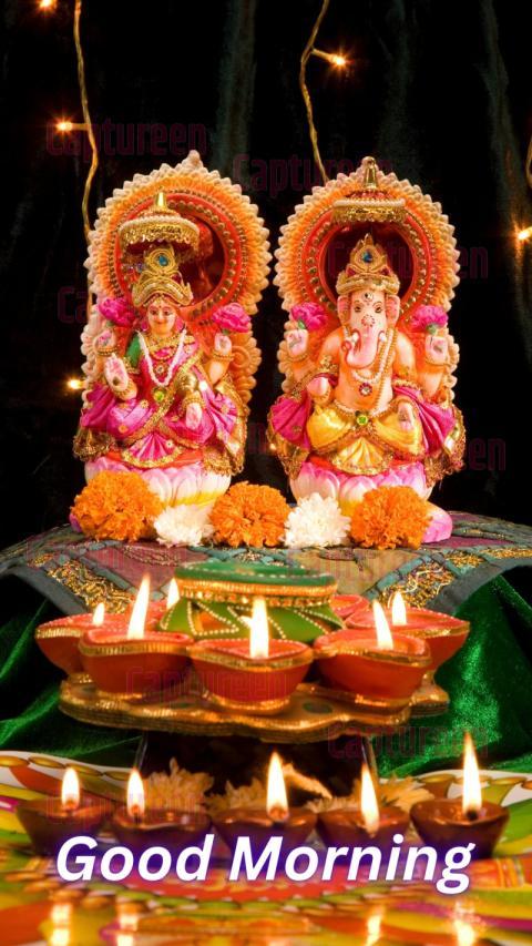 Divine Mahalaxmi Images Good Morning with Wealth and Prosperity