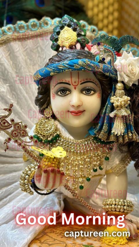 Good Morning Quotes with Krishna Images Prayers