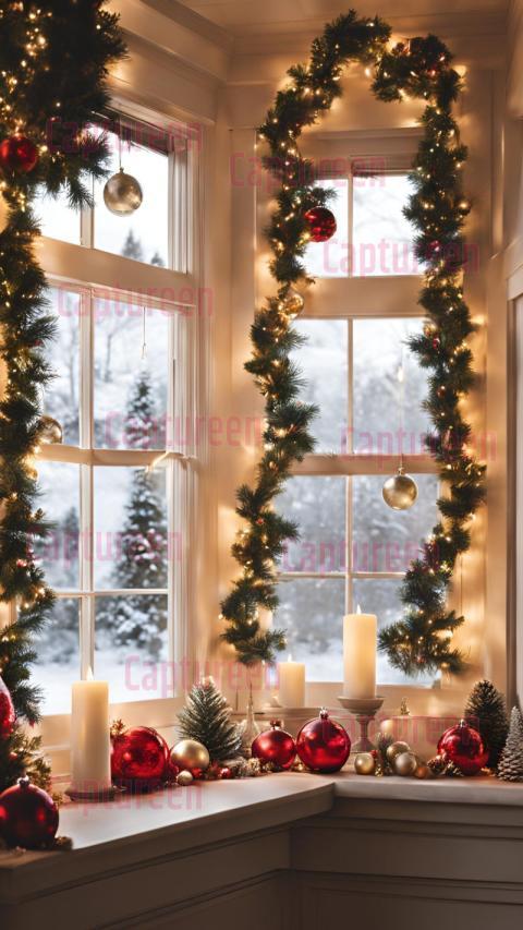 Bright Bay Window Christmas Decorations to Light Up the Season