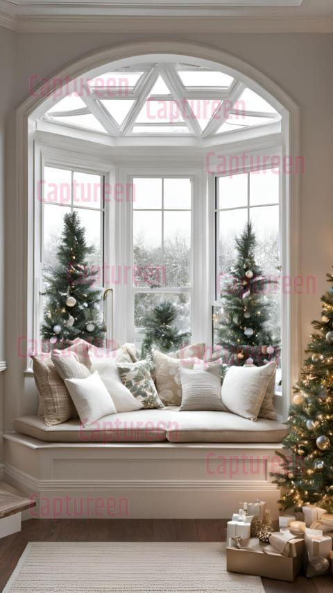 Elegant Bay Window Christmas Decorations for a Festive Home