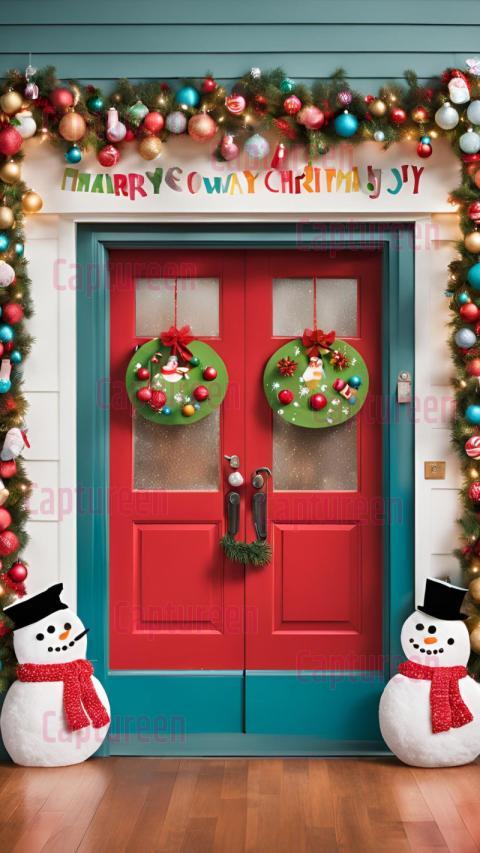 Adorable Christmas Door Decoration for Preschool Kids