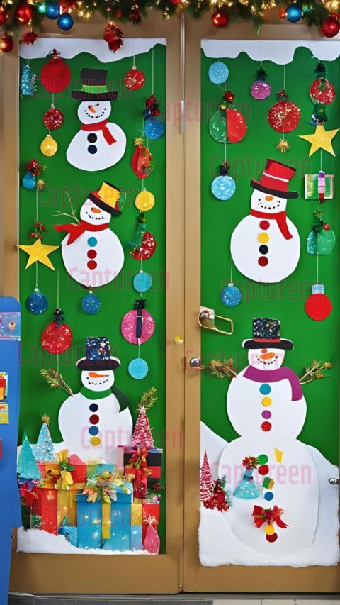 Creative Christmas Door Decoration for Preschool with Holiday Cheer