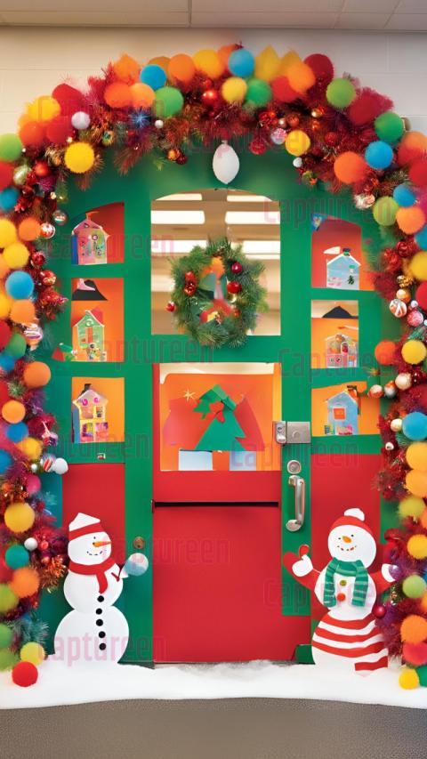 Festive Christmas Door Decoration for Preschool Classrooms