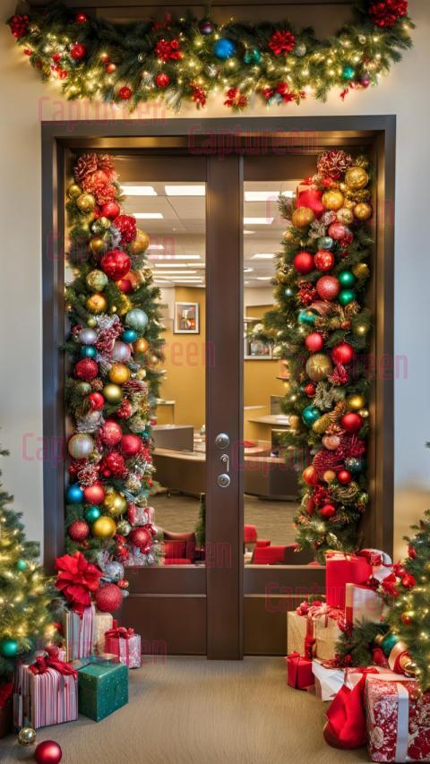 Unique Christmas Door Decorations for Office Contest Inspiration