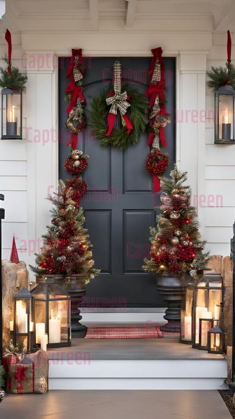 Stylish Front Door Christmas Decorations to Impress Your Guests