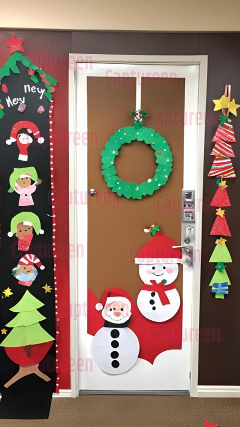 Bright and Fun Preschool Christmas Door Decorations for Kids