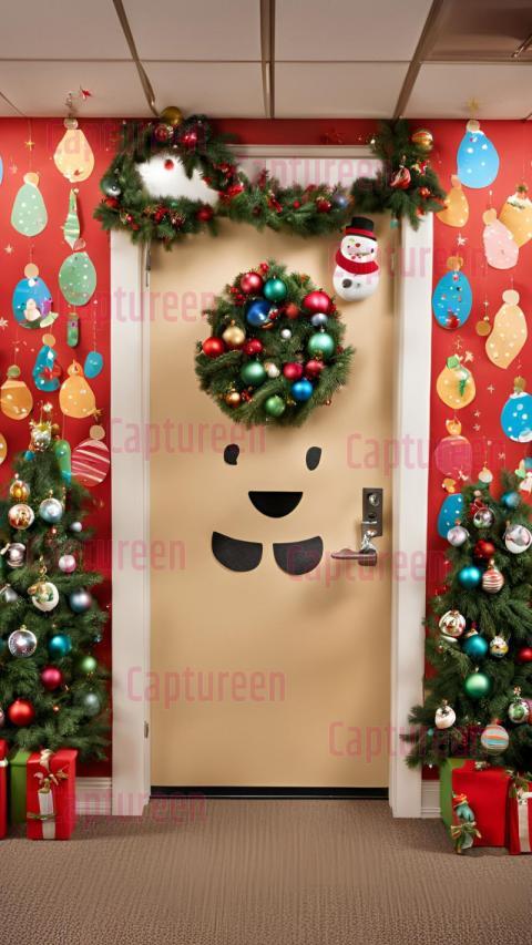 Creative Preschool Christmas Door Decorations with Festive Cheer