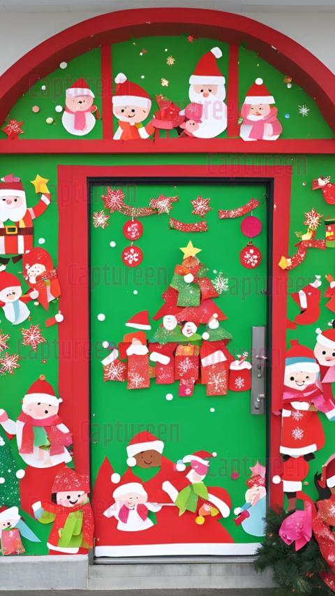 Unique Preschool Christmas Door Decorations with a Magical Touch