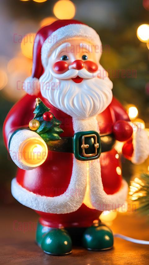 Adorable Vintage Light Up Santa Claus with Festive Glow