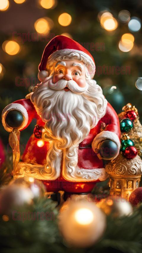 Retro Vintage Light Up Santa Claus Decoration for Christmas