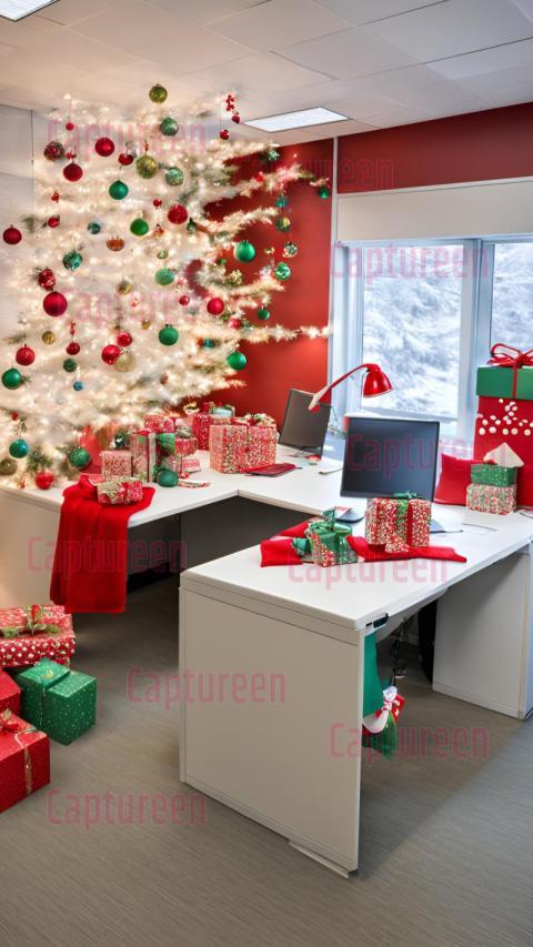 Easy Christmas Cubicle Decorations Ideas to Brighten Your Desk