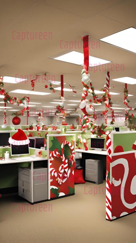 Unique Christmas Cubicle Decorations Ideas for Office Magic