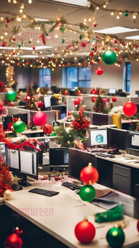 Bright Office Cubicle Christmas Decorating Ideas to Light Up Your Desk