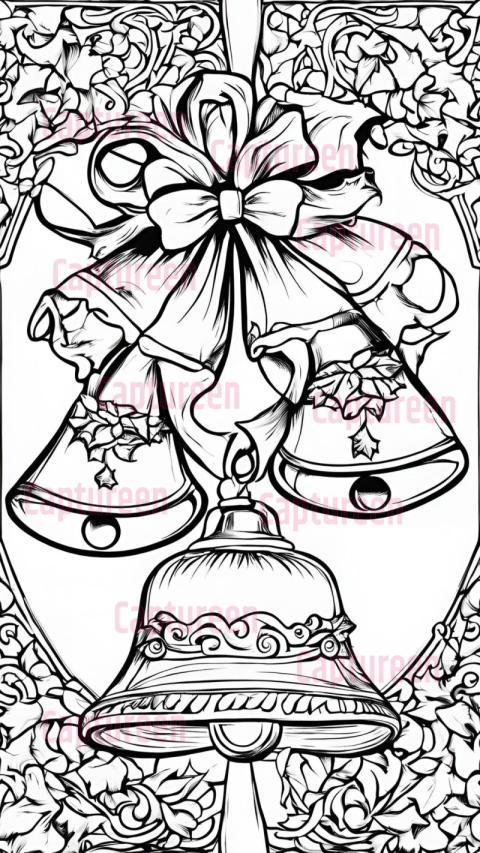 Beautiful Christmas Bell Outline Images for Seasonal Art