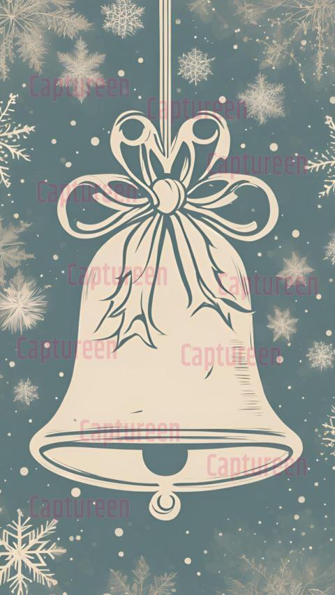 Minimalist Christmas Bell Outline Images for DIY Projects