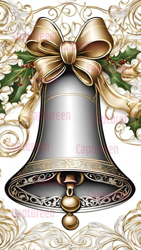 Simple Christmas Bell Outline Images for Creative Designs