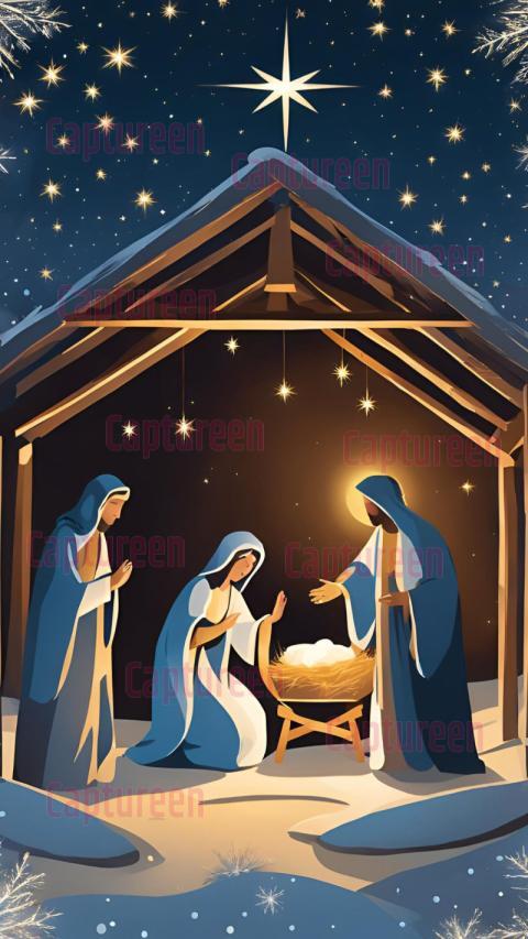 Beautiful Christmas Crib Background Images for Nativity Displays