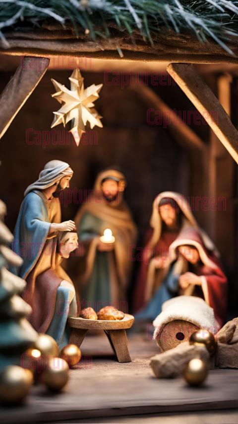 Charming Christmas Crib Background Images for Holiday Celebrations