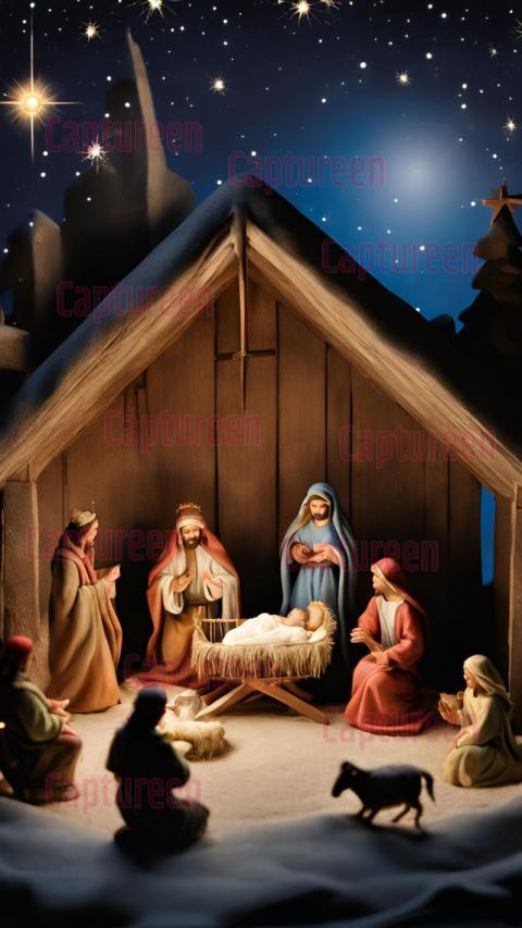 Creative Christmas Crib Background Images for Seasonal Decor