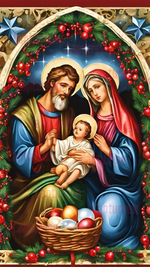 Elegant Christmas Holy Family Images HD with Nativity Scenes