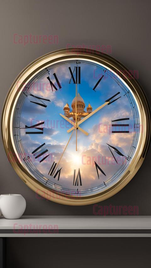 Stylish Digital Wall Clock with God Photo for Home or Office