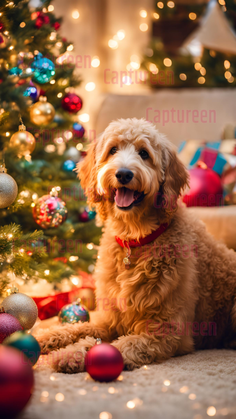 Charming Golden Doodle Christmas Decorations with Festive Flair