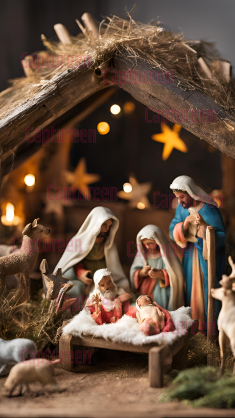 Traditional Merry Christmas Crib Images for a Heartwarming Display