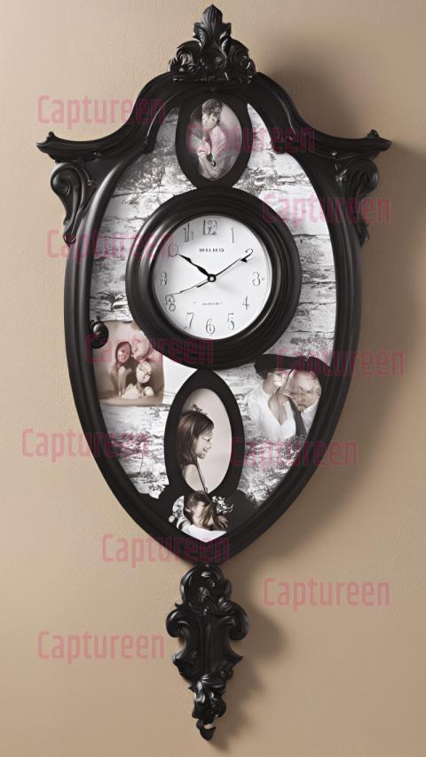 Elegant Wall Clock with Photo Frame for Personalized Decor