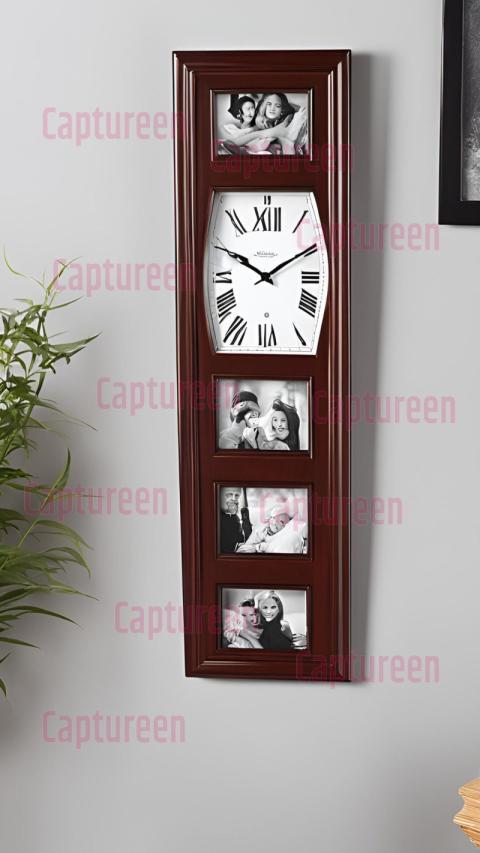 Stylish Wall Clock with Photo Frame for Home or Office