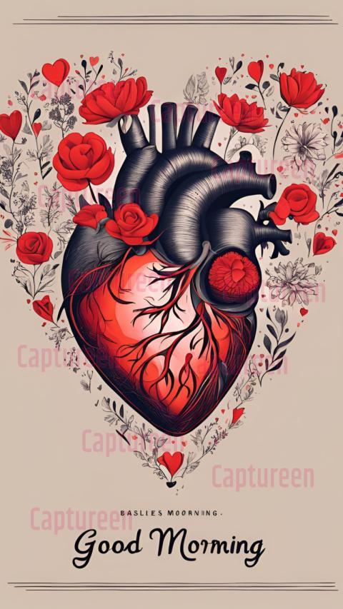 Heart shape good morning images with beautiful designs