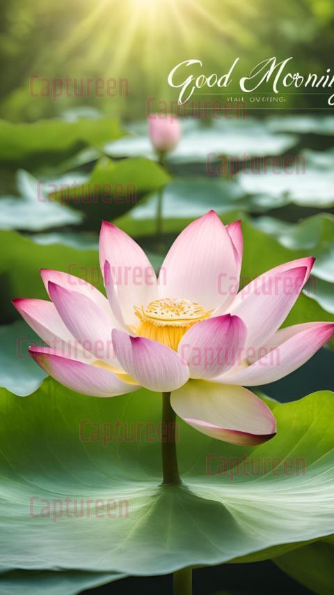 Good morning images lotus flower to inspire peace and serenity